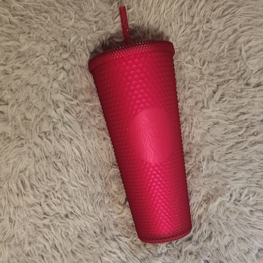 Starbucks Ruby Jelly Hot Pink Studded Tumbler 24 oz venti